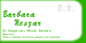 barbara meszar business card