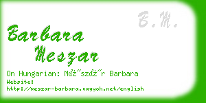 barbara meszar business card